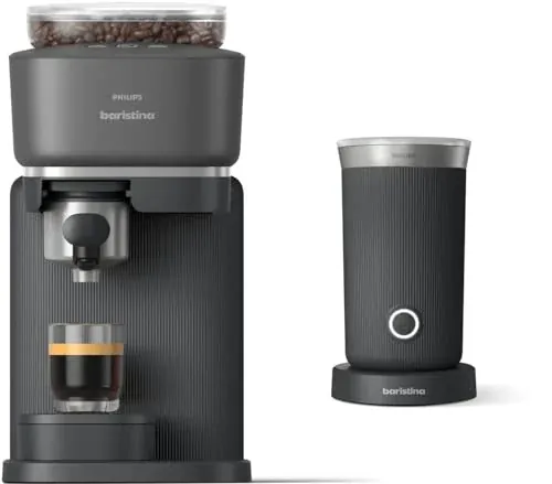 PHILIPS Baristina Espresso Machine & Milk Frother Bundle, Black