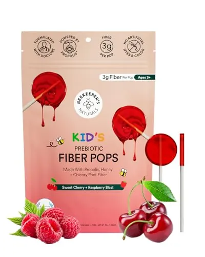 Beekeeper's Naturals Kids Prebiotic Fiber Lollipops 15ct