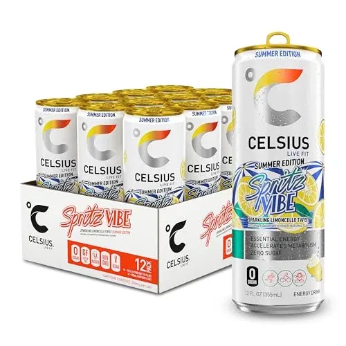12-Pack 12-Oz CELSIUS Sparkling Spritz Vibe Summer Edition Sugar Free Energy Drink