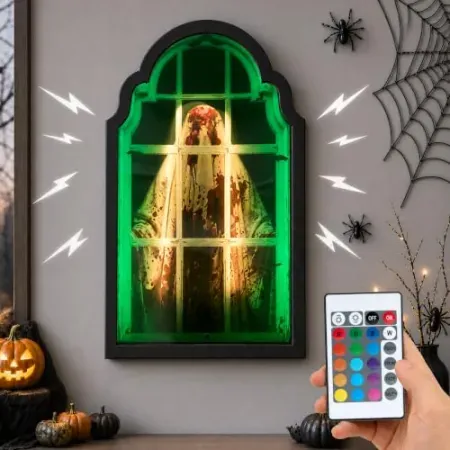 Bafeil Halloween Ghost Mirror with LED Lights