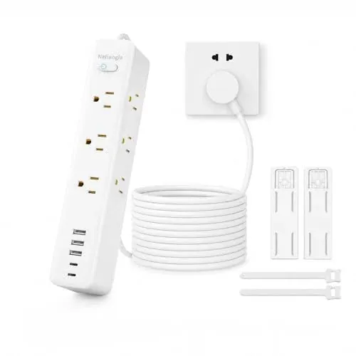 Neliangia 14-Outlet 6' Surge Protector Power Strip w/ 5 USB Ports