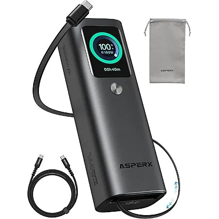 AsperX 20000mAh 3-Port Power Bank w/ up to 165W USB-C