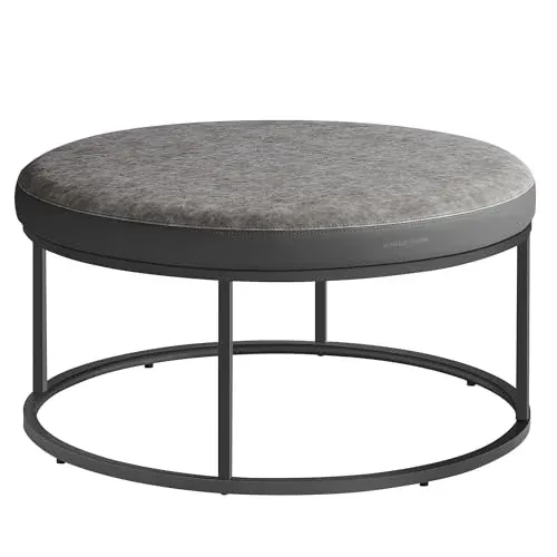 SONGMICS Steel Frame Reversible Top Ottoman