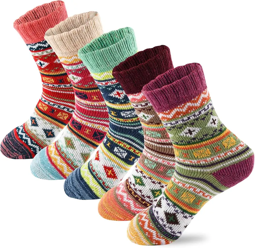 LKV Women’s Wool-Blend Socks 5-Pack