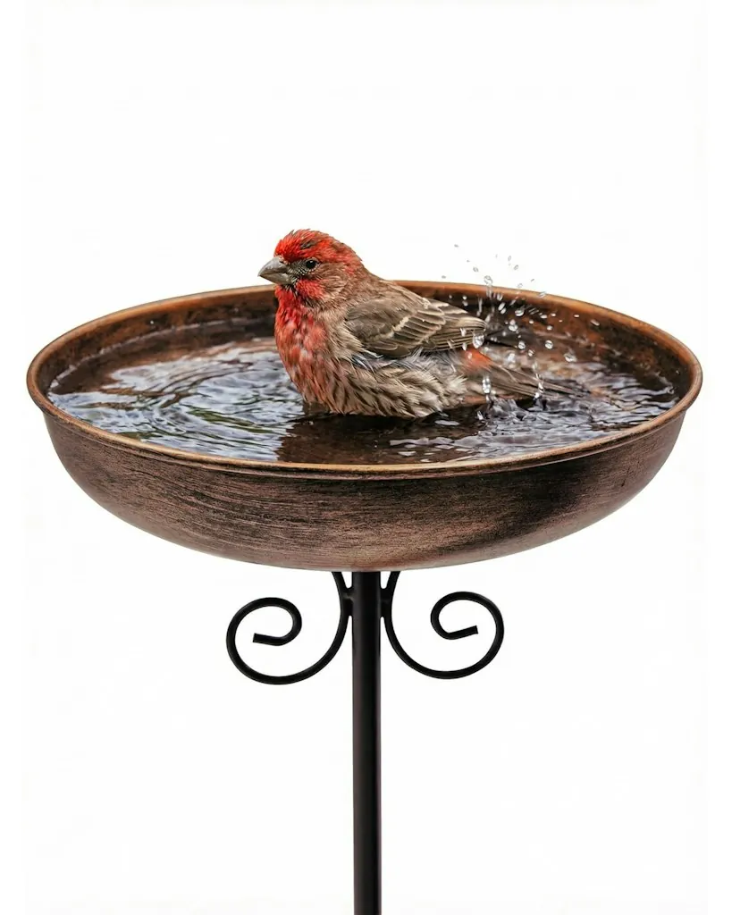 10" Metal Bird Bath w/ Stake