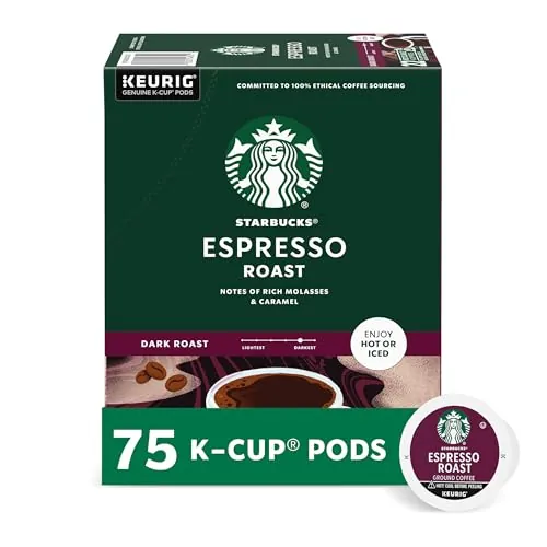 Starbucks K-Cup Coffee Pods, Espresso Roast, 75 Count