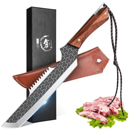 ROCOCO 8.8" Butcher Meat Cleaver Boning Knife w/ Sheath