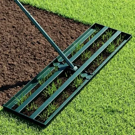 KXGBARN 30" x 10" Lawn Leveling Rake w/ 70" Adjustable Handle