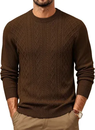PJ PAUL JONES Men's Knitted Sweaters Crew Neck Pullover