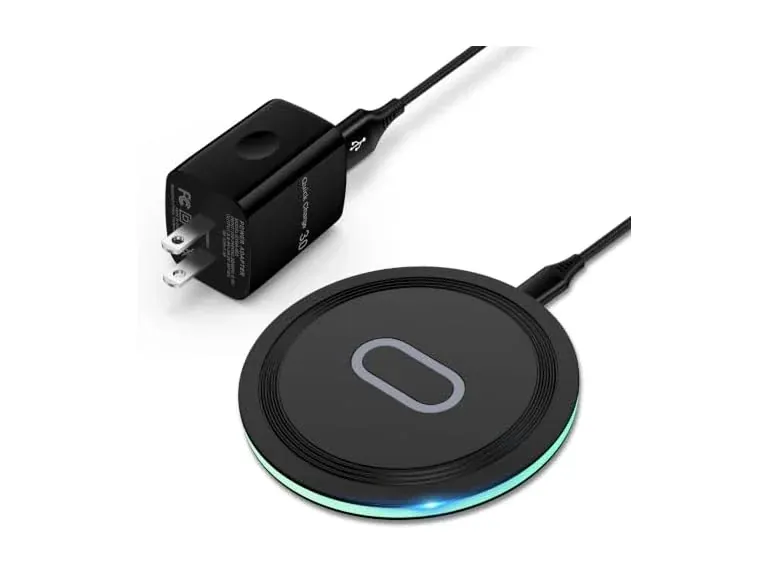 UorMe 15W Fast Wireless Phone Charging Station with 18W QC3.0 Wall Charger Adapter