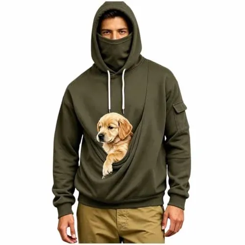 Pet Pouch Hoodie with Face Mask