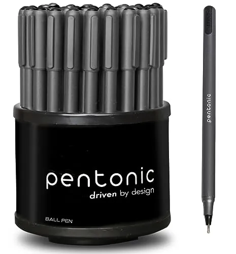 50-Ct 1.0mm Pentonic Ballpoint Pens In Organizer