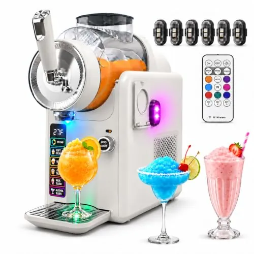 Slushie & Soft Serve Ice Cream Machine with LED Party Lights