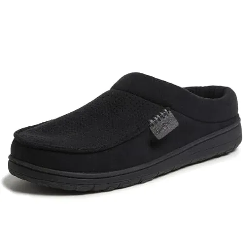 Dearfoams Men’s Brendan Indoor/Outdoor Breathable Memory Foam Clog House Shoe Wide Widths