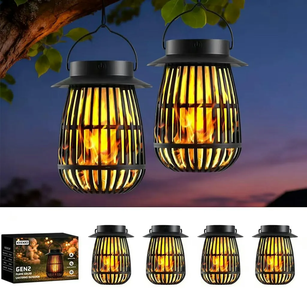 Solar Flame Lanterns 4-Pack