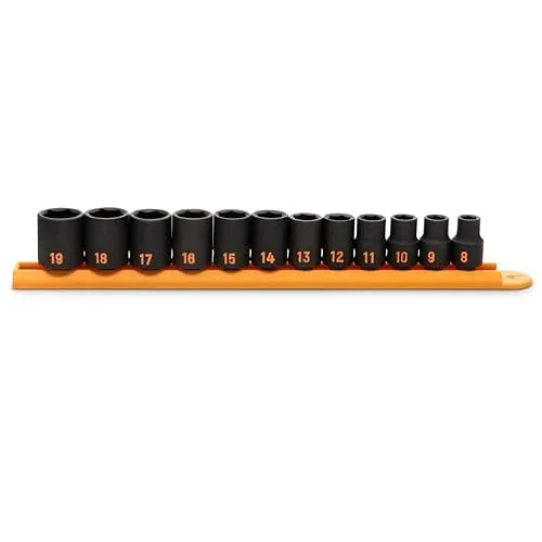 GEARWRENCH 12 Pc 3/8" Drive 6 Pt Metric Hi-Viz Impact Socket Set