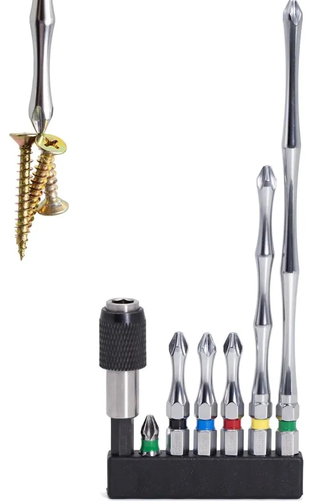 HitScrews PH2 7-Piece Impact Driver Bit Set w/ Magnetic Holder