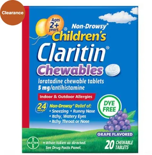 Claritin Children's 24 Hour Chewable Tablets Grape 20 Count