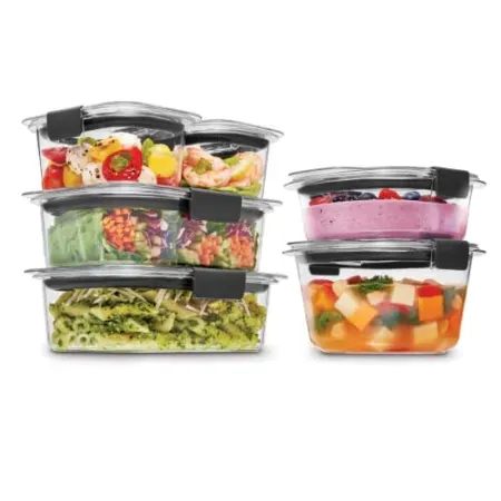 12pc Rubbermaid Brilliance Round and Rectangular Leak Proof Food Storage Containers