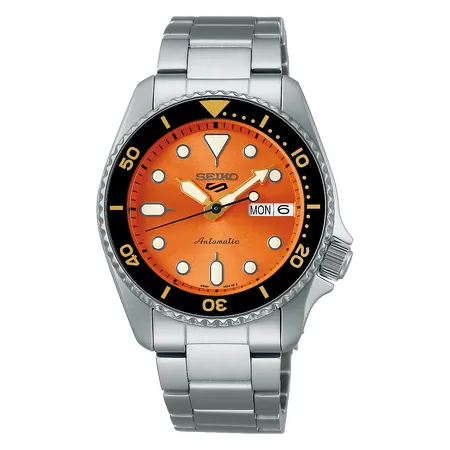 38mm Seiko 5 Sports SKX Series Men's Automatic Watch w/ Orange Dial