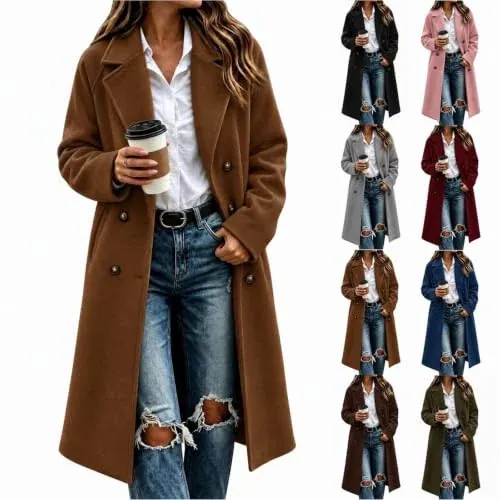 Long Double Breasted Trench Coat