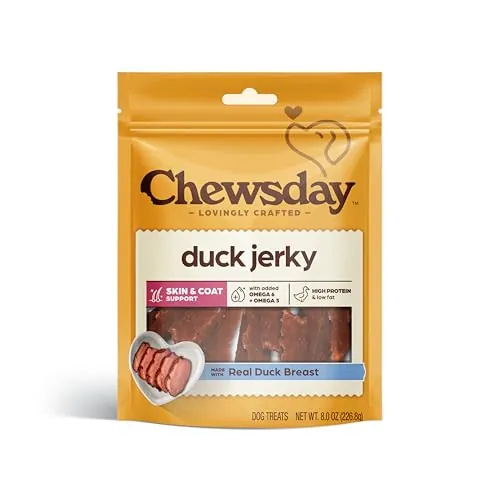 Chewsday, Duck, Jerky Tender Dog Treats, 8 oz, Real Ingredients