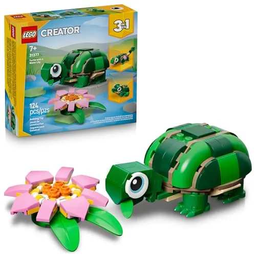 LEGO Creator 3 in 1 Turtle with a Water Lily Flower 124-Piece