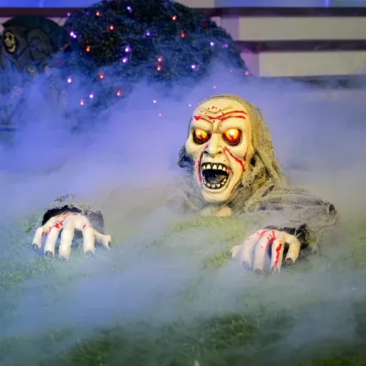 The Holiday Aisle 12-inch 2-Piece Light-Up Zombie Decor with Sound