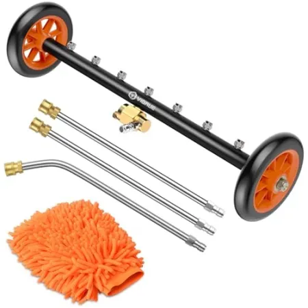 VIGRUE 2-in-1 Undercarriage Pressure Washer Attachment with 7 Nozzles