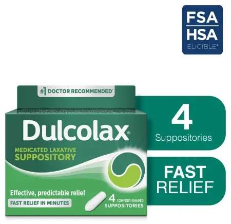4-Count Dulcolax Stimulant Laxative Medicated Suppositories + $2 Walmart Cash