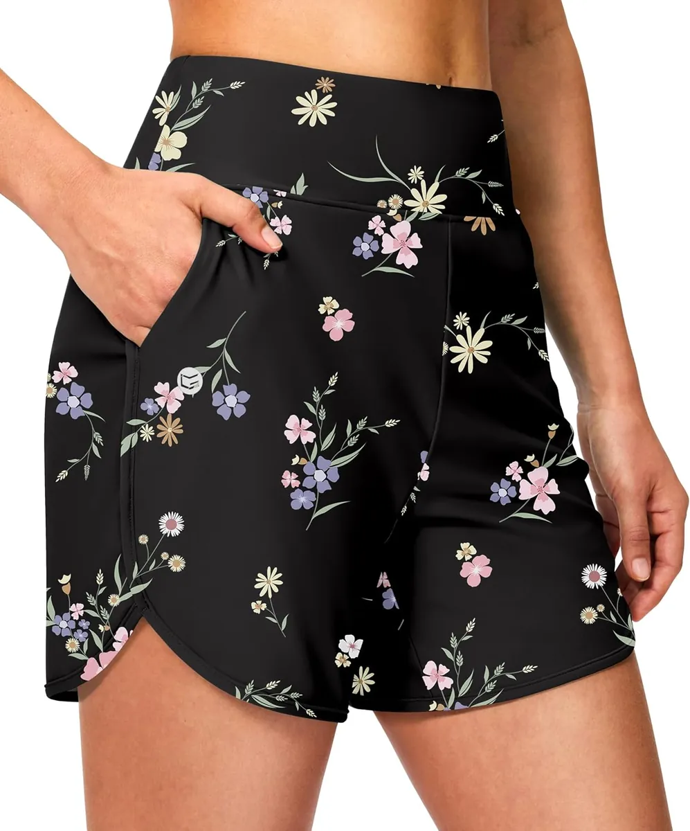 Gradual Women’s 5″ Swim Board Shorts w/ Pockets