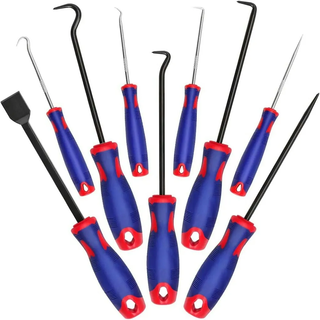 WorkPro 9-Piece Precision Pick & Hook O-Ring and Seal Set w/ Scraper