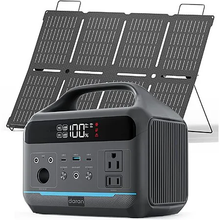 DARAN 288Wh 600W LiFePO4 Power Station w/ 80W Solar Panel