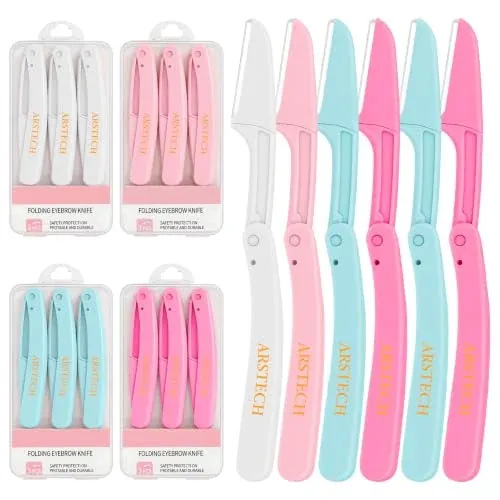 Foldable Dermaplane Face Razors 12-Pack