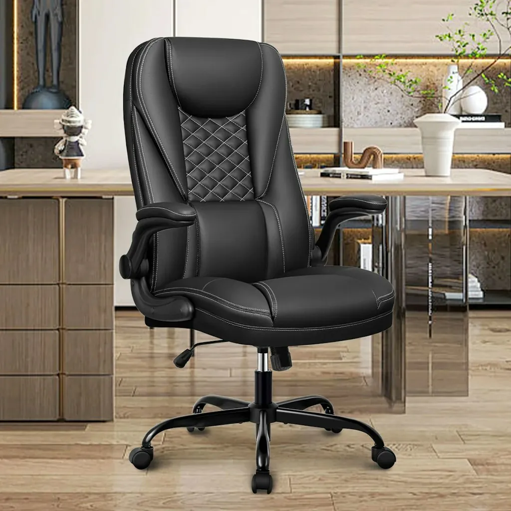 Inbox Zero Loriece Executive Chair w/ Flip-Up Armrests