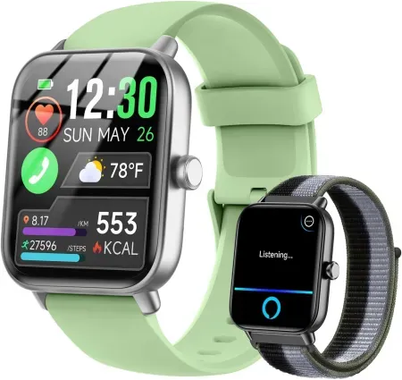 Quican Smart Watch with 1.85" Screen & 2 bands
