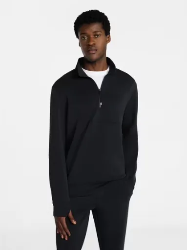 Athletic Works Men's Scuba Knit Quarter Zip Sweatshirt