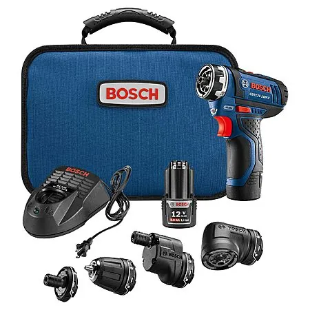 Bosch 12V Flexiclick 5-In-1 Cordless Multi-Head Electric Screwdriver Drill Set