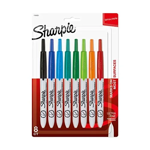 Sharpie Retractable Permanent Markers 8-Count Ultra Fine Point