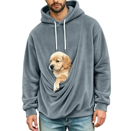 Pet Pouch Hoodie Fleece Oversized Sweatshirts