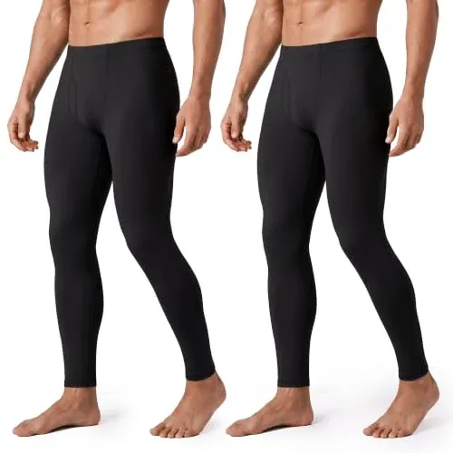 Men’s Fleece-Lined Thermal Underwear Bottoms 2-Pack