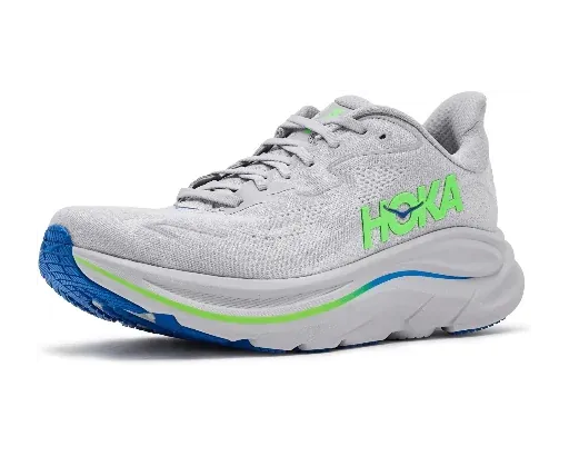 HOKA Clifton 10 Ash Grey Neon Green