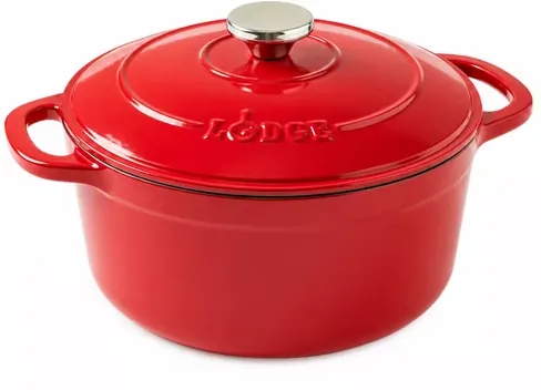 Lodge 5.5-Quart Enameled Cast Iron Dutch Oven (Red, Blue)