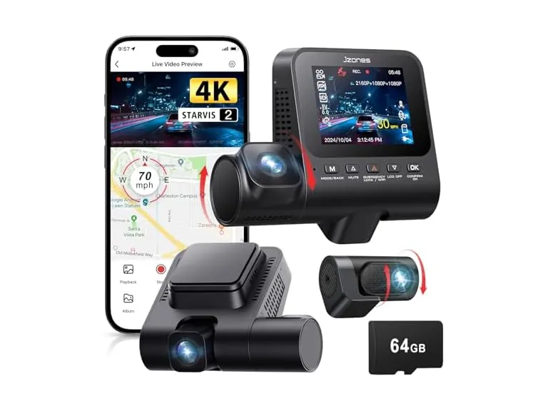 Jzones 3-channel Starvis 2 Dash Cam