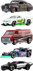 5-Pack Hot Wheels Silver Series Super-Villain Batman Collectible Car