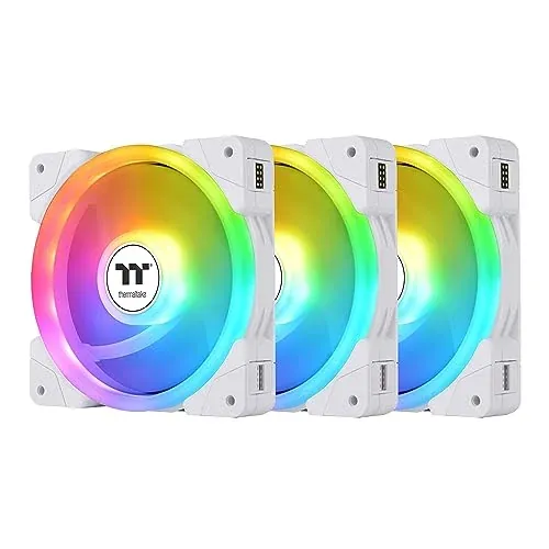 3-Pack Thermaltake SWAFAN EX 12 120mm ARGB PWM PC Case Fan w/ Reversible Blades & Magnetic Connection (White)