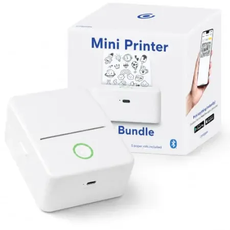 Core Innovations Mini Portable Inkless Thermal Printer w/ 5 Rolls