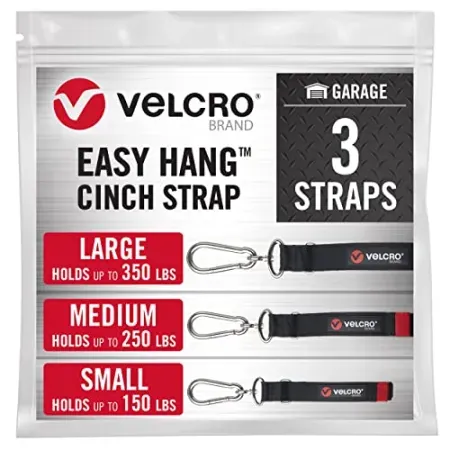 VELCRO Brand Easy Hang Cinch Straps for Garage Organization