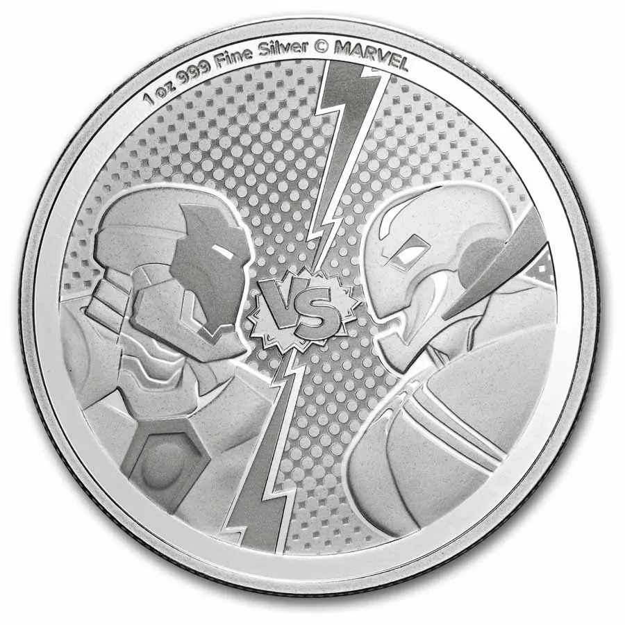 2025 Niue 1-oz Silver $2 Marvel Iron-Man vs Ultron Coin