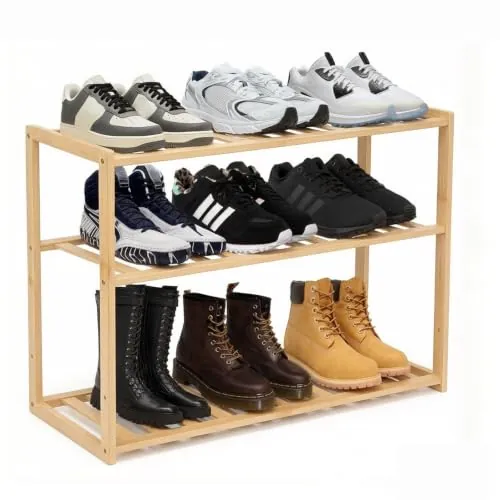 3 Tier 27.5" Bamboo Shoe Rack